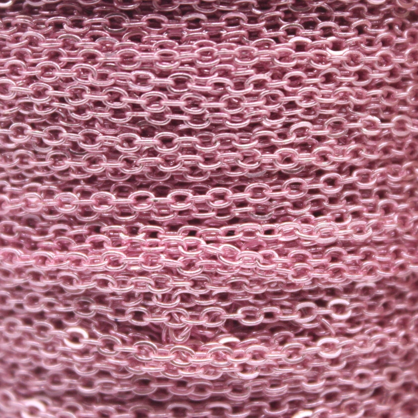 3 feet TARNISH Resistant Tarnish FREE Anti Tarnished Pink Copper Plated Flat Cable Chain - 2.4x1.7mm SOLDER - Soldered - AT2417F