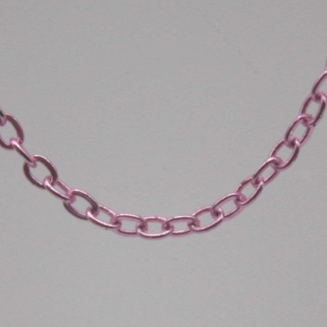 300 feet TARNISH Resistant Tarnish FREE Anti Tarnished Pink Copper Plated Flat Cable Chain - 2.4x1.7mm SOLDER - Soldered - AT2417F