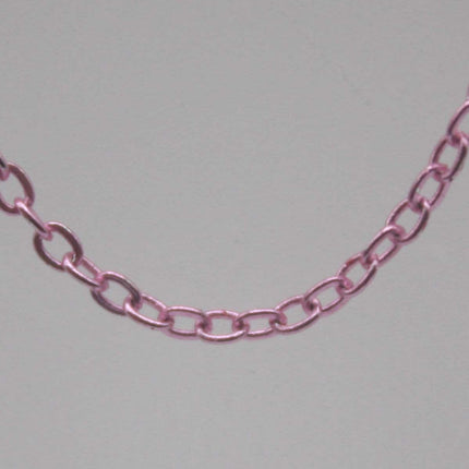 10 feet TARNISH Resistant Tarnish FREE Anti Tarnished Pink Copper Plated Flat Cable Chain - 2.4x1.7mm SOLDER - Soldered - AT2417F