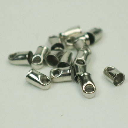 30 pcs of Rhodium Antique Silver Plated Cord End Tips Cap for 2.8mm Chain / Cord