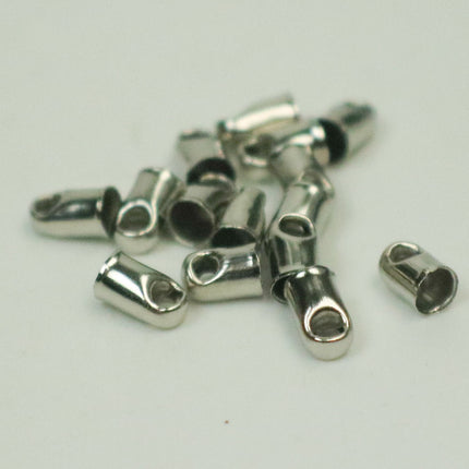 10 pcs of Rhodium Antique Silver Plated Cord End Tips Cap for 2.8mm Chain / Cord