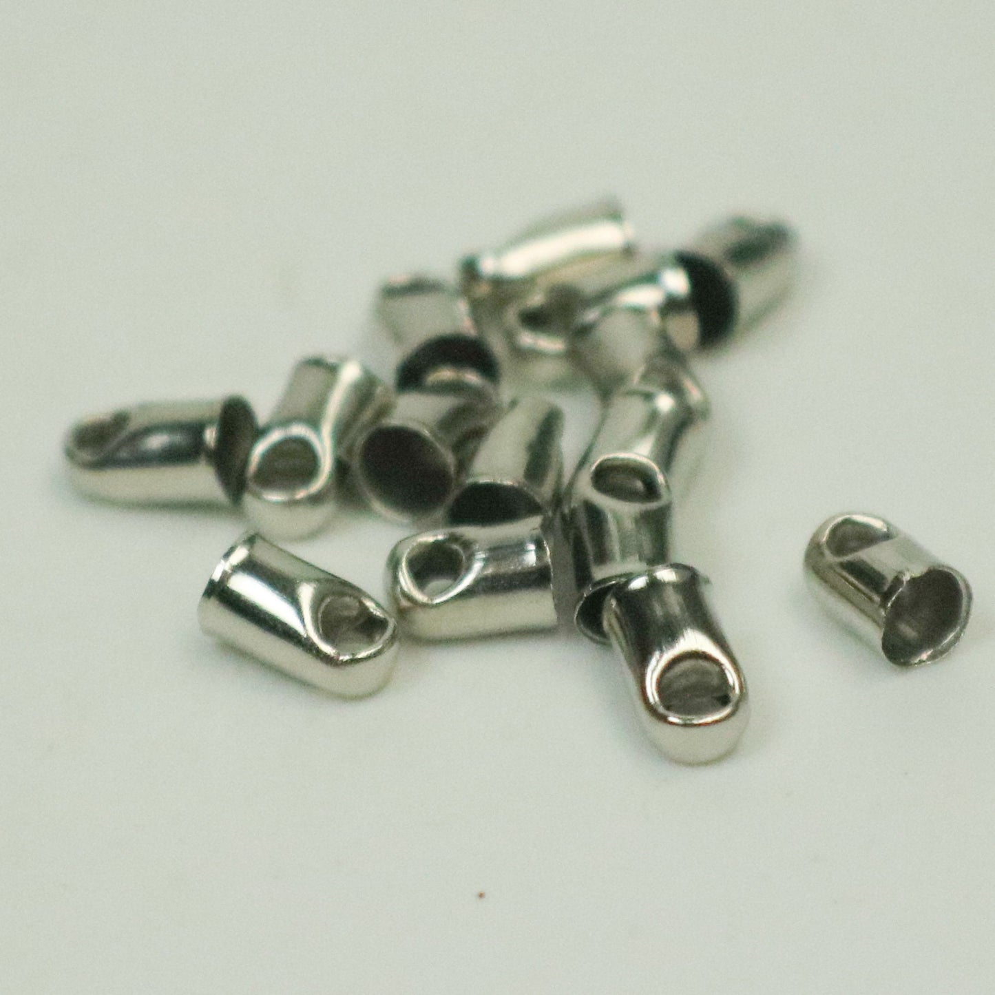 10 pcs of Rhodium Antique Silver Plated Cord End Tips Cap for 2.8mm Chain / Cord