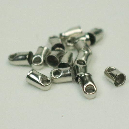 10 pcs of Rhodium Antique Silver Plated Cord End Tips Cap for 2.8mm Chain / Cord