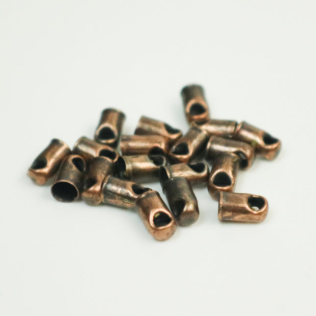 30 pcs of Antique Copper Plated Cord End Tips Cap for 2.8mm Chain / Cord