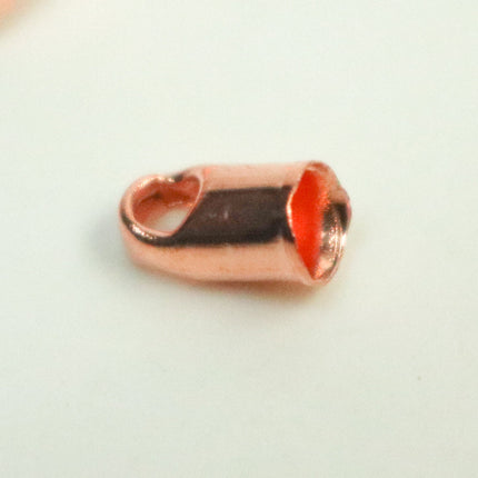 30 pcs of Bright Copper Plated Cord End Tips Cap for 2.8mm Chain / Cord