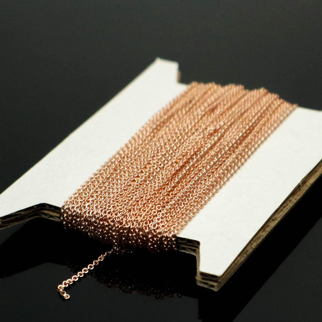 300 feet TARNISH Resistant Free Anti Tarnished - Champagne Gold Plated Micro Flat Chain - 2mm 2x1.4mm SOLDER - little Small Soldered AT214F