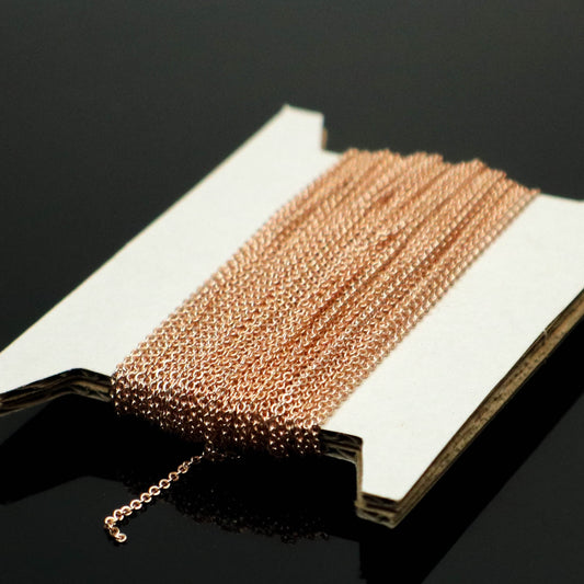 32 feet TARNISH Resistant Free Anti Tarnished - Champagne Gold Plated Micro Flat Chain - 2mm 2x1.4mm SOLDER - little Small Soldered AT214F