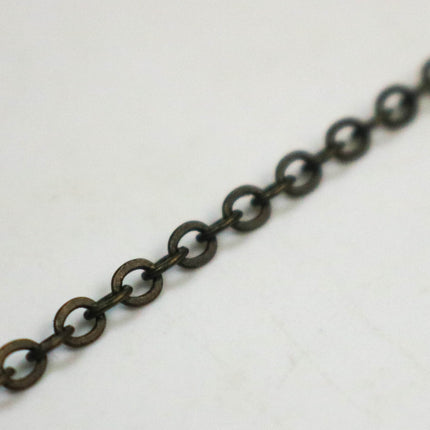 300 ft DARK Antique Brass Flat Cable Chain - 3.4x2.9mm SOLDERED Link - Antique Bronze Bulk Flat Cable Chain  - 3429F-ABD
