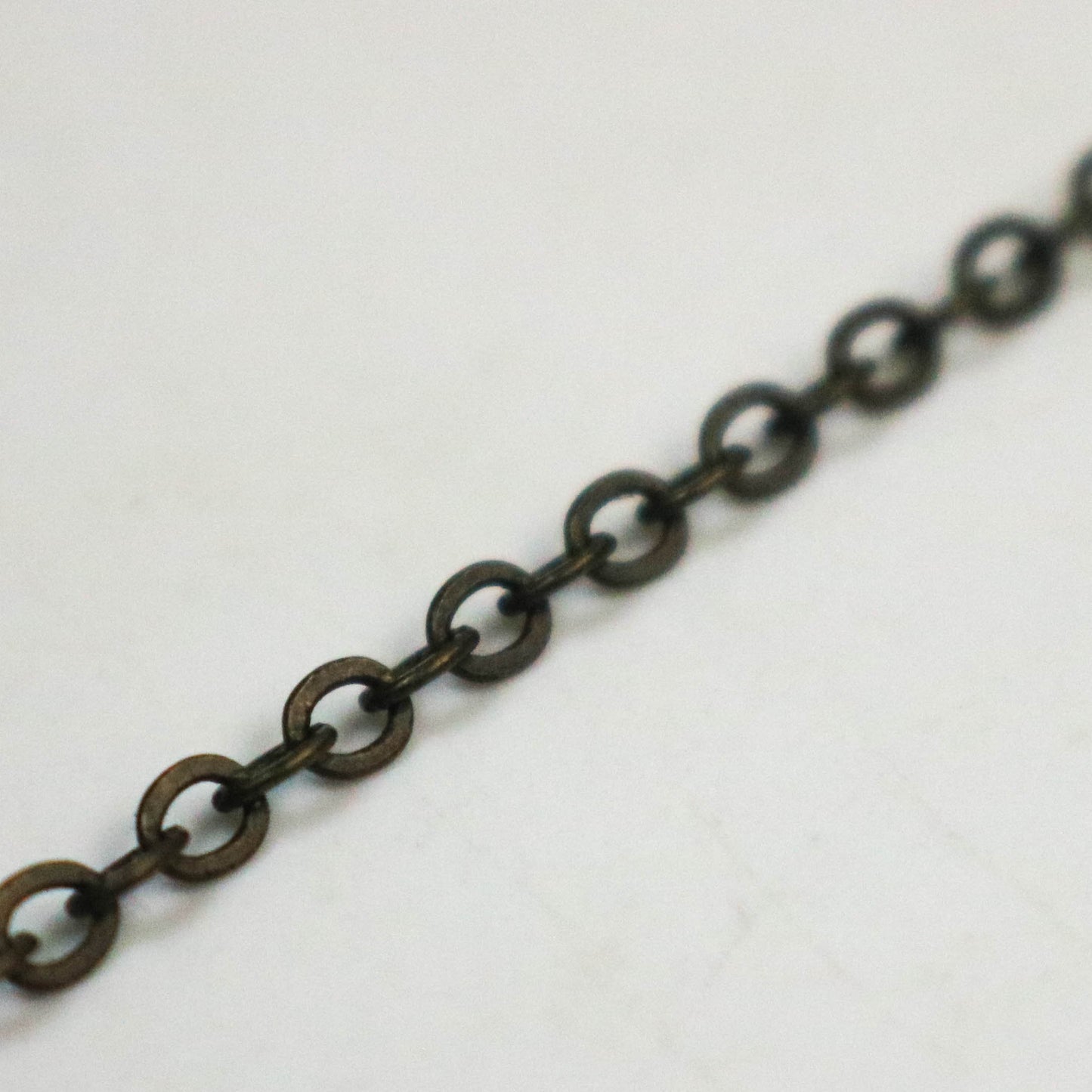 300 ft DARK Antique Brass Flat Cable Chain - 3.4x2.9mm SOLDERED Link - Antique Bronze Bulk Flat Cable Chain  - 3429F-ABD