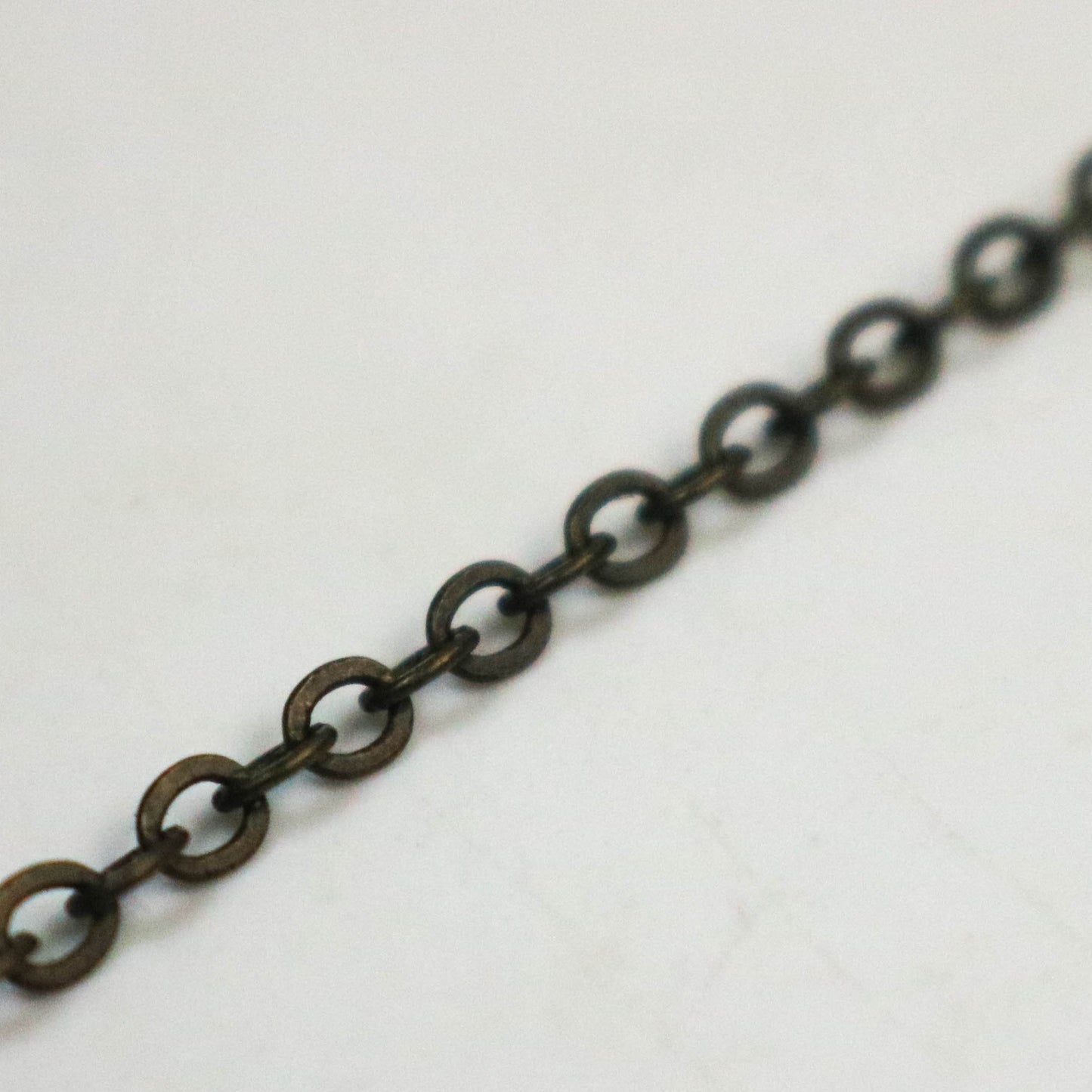 10 ft DARK Antique Brass Flat Cable Chain - 3.4x2.9mm SOLDERED Link - Antique Bronze Bulk Flat Cable Chain  - 3429F-ABD
