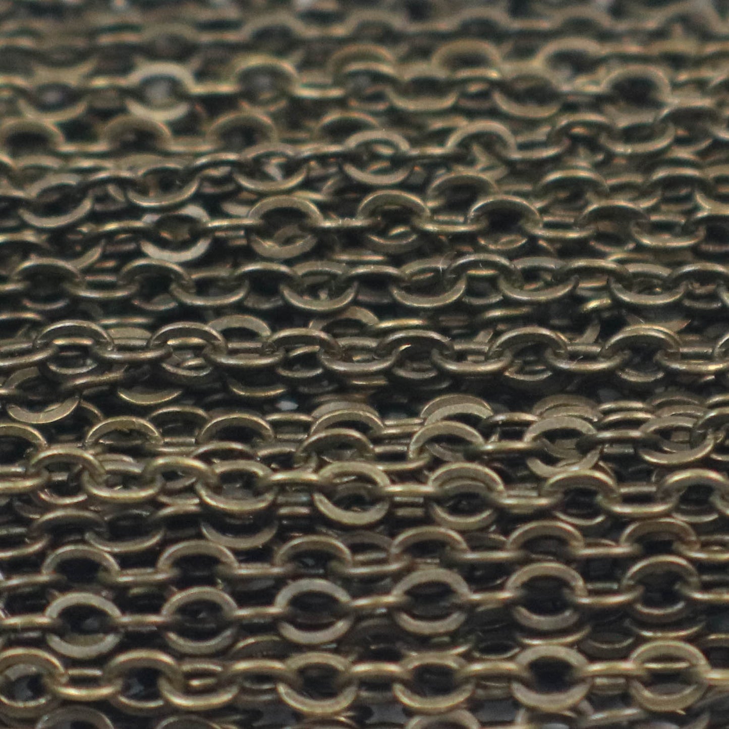 300 ft DARK Antique Brass Flat Cable Chain - 3.4x2.9mm SOLDERED Link - Antique Bronze Bulk Flat Cable Chain  - 3429F-ABD