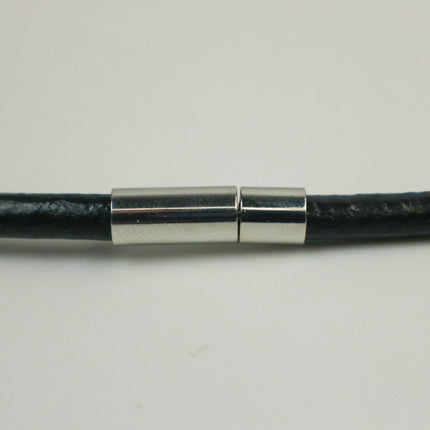 1 Yard (3 feet) Black Leather Cord - 5mm Genuine Leather Round Cord (01)