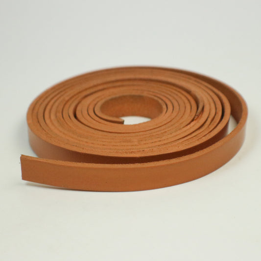 3/8 inch 10mm x 84" Tan Leather Genuine Leather Strap - Premium Quality Real Leather - 7 Feet Long - 3/8 Inch / 10mm Flat Strip