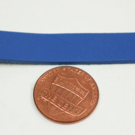 3/8 inch 10mm x 12/36 inch Blue Genuine Leather Strap - Premium Quality Real Leather - 1/3 Feet Long - 3/8 Inch / 10mm Flat Strip