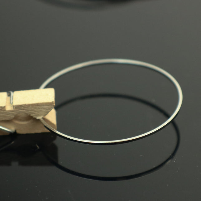 15 pcs Antique Silver Rhodium Plated Ring Circle - 40mm x 1.0mm (2 inch) - Link Connector Closed Jump Rings