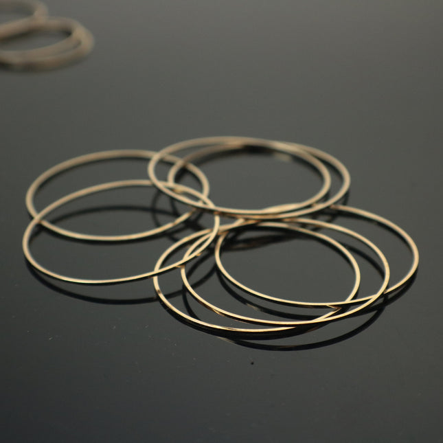 100 pcs of Pinky Gold (Champagne Gold) Plated Ring - 40mm x 1.0mm - Circle Link Connector Closed Jump Rings