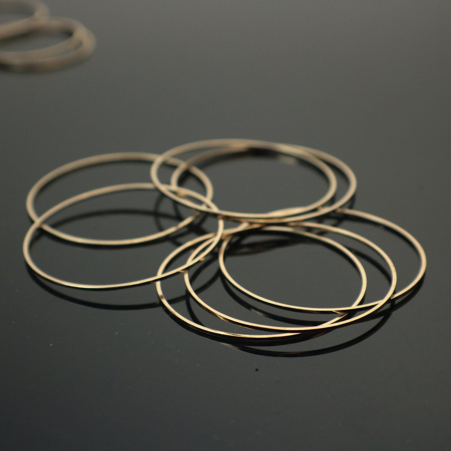 15 pcs of Pinky Gold (Champagne Gold) Plated Ring Circle - 40mm x 1.0mm - Circle Link Connector Closed Jump Rings - ship from California USA