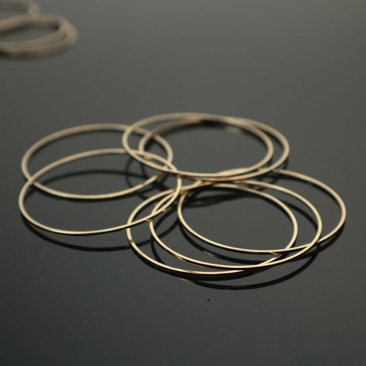 15 pcs of Pinky Gold (Champagne Gold) Plated Ring Circle - 40mm x 1.0mm - Circle Link Connector Closed Jump Rings - ship from California USA
