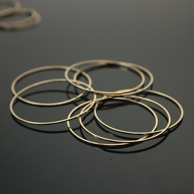 15 pcs of Pinky Gold (Champagne Gold) Plated Ring Circle - 40mm x 1.0mm - Circle Link Connector Closed Jump Rings