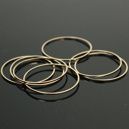 100 pcs of Pinky Gold (Champagne Gold) Plated Ring - 30mm x 1.0mm - Circle Link Connector Closed Jump Rings - ship from California USA