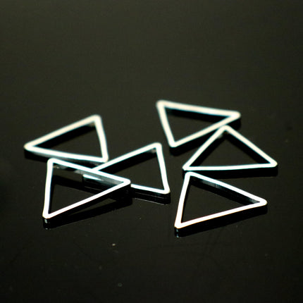 35 pcs Sterling Silver Plated Triangle Links - 15mm x 1.0mm thickness -  Linking Connector Closed Jump Rings