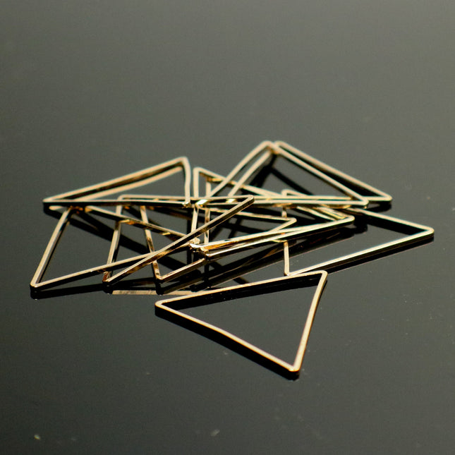 29mm Triangle - Gold/Silver/Champagne/Rhodium - 5/15/25/50/100 Pcs - Triangle Link Brass Connector Closed Loop Jump Rings - 29mm x 1.0mm