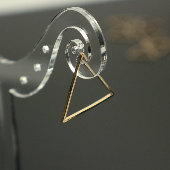 25 pcs Pinky Gold (Champagne Gold) Plated Triangle - 20mm x 1.0mm thickness -  Linking Connector Closed Jump
