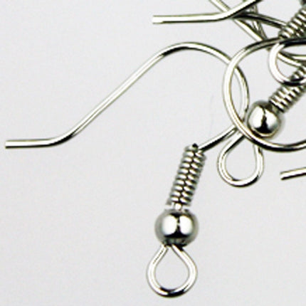 300 pcs of Antique Silver fish Hook with spring and ball Earwire 19X17mm