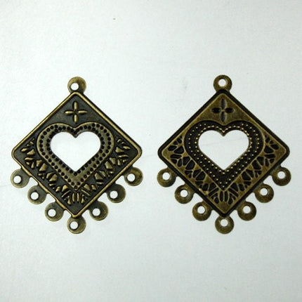 20 pcs of Antique Brass finished filigree drop dangle earring - 30x25mm