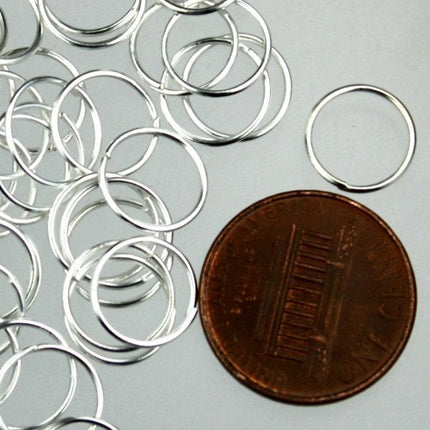 8mm Jump Rings, 200 pcs of Sterling Silver Plated Jump Rings / Jumprings - 8mm 21 gauge 0.7mm Link Connector Open 7x8mm