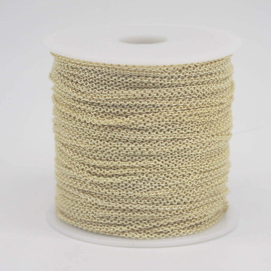 100 feet TARNISH Resistant Tarnish FREE Anti Tarnished 18K Gold Plated Dainty Chain - 1.6x1.4mm SOLDER - Oval Soldered - AT1614S