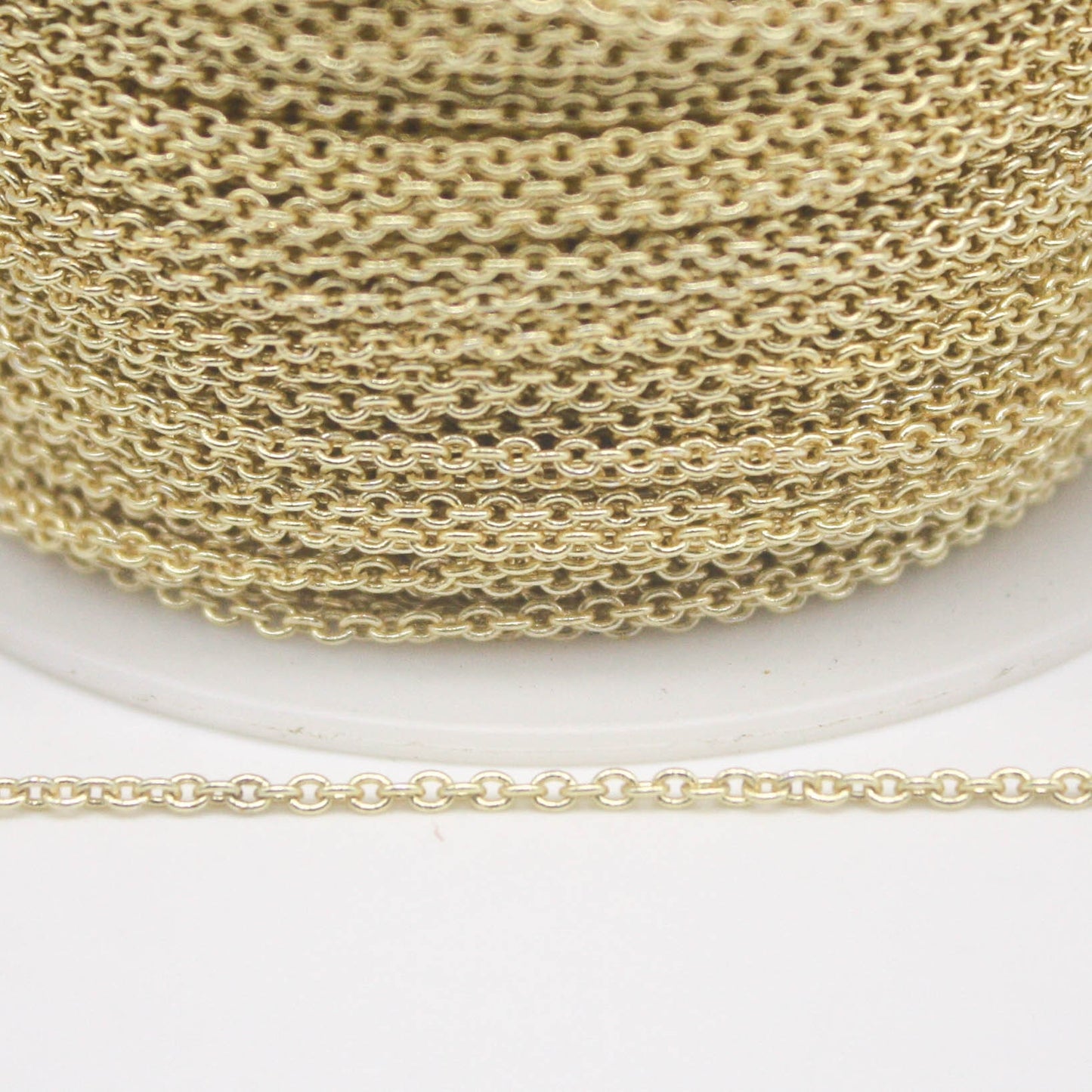 10 feet TARNISH Resistant Tarnish FREE Anti Tarnished 18K Gold Plated Dainty Chain - 1.6x1.4mm SOLDER - Oval Soldered - AT1614S