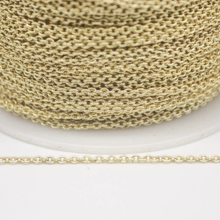 300 feet TARNISH Resistant Tarnish FREE Anti Tarnished 18K Gold Plated Dainty Chain - 1.6x1.4mm SOLDER - Oval Soldered - AT1614S