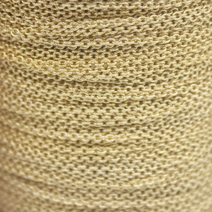 10 feet TARNISH Resistant Tarnish FREE Anti Tarnished 18K Gold Plated Dainty Chain - 1.6x1.4mm SOLDER - Oval Soldered - AT1614S