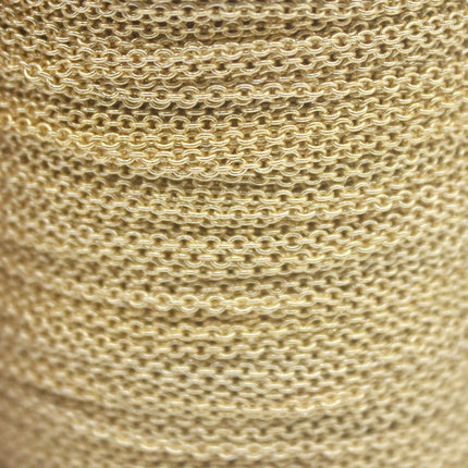 32 feet TARNISH Resistant Tarnish FREE Anti Tarnished 18K Gold Plated Dainty Chain - 1.6x1.4mm SOLDER - Oval Soldered - AT1614S