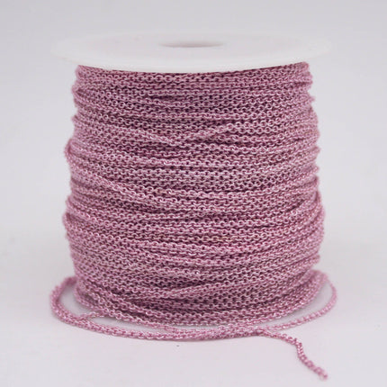 300 feet TARNISH Resistant Tarnish FREE Anti Tarnished Pink Copper Plated Dainty Chain - 1.6x1.4mm SOLDER - Oval Soldered - AT1614S