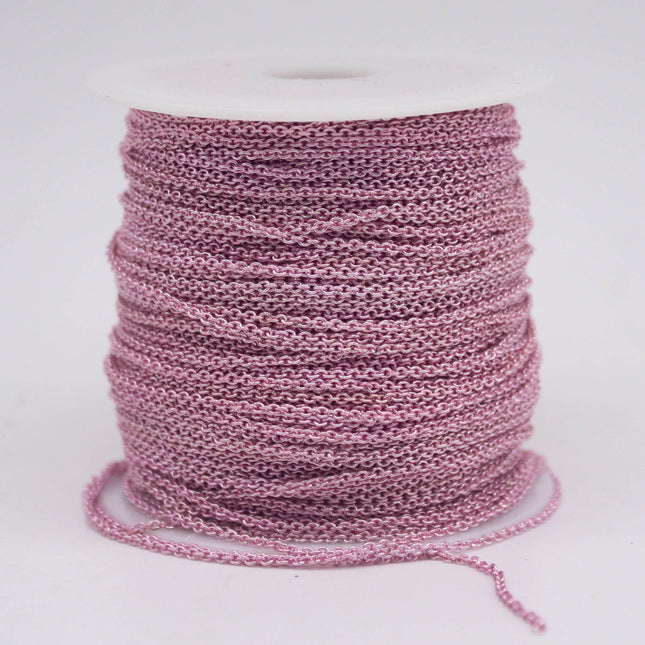 300 feet TARNISH Resistant Tarnish FREE Anti Tarnished Pink Copper Plated Dainty Chain - 1.6x1.4mm SOLDER - Oval Soldered - AT1614S