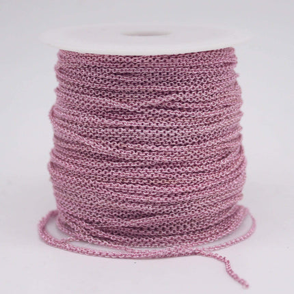 10 feet TARNISH Resistant Tarnish FREE Anti Tarnished Pink Copper Plated Dainty Chain - 1.6x1.4mm SOLDER - Oval Soldered - AT1614S