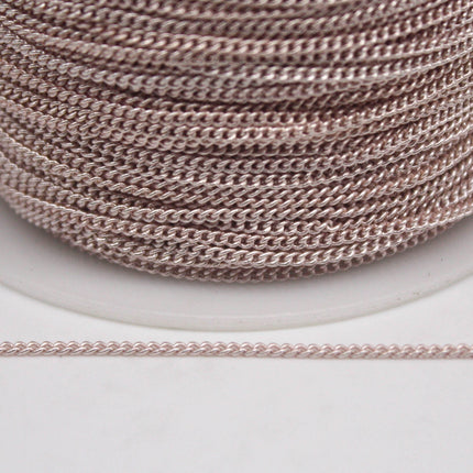 100 Ft Non TARNISH Curb Chain -  Rose Gold Plated Micro Tiny Small Curb Chain - 1.3mm SOLDER - Anti Tarnish Free Resistant Chain - AT1.3S