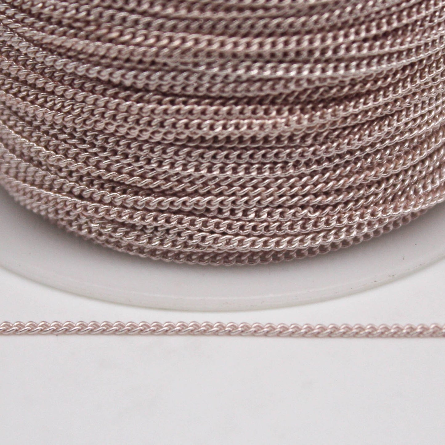 100 Ft Non TARNISH Curb Chain -  Rose Gold Plated Micro Tiny Small Curb Chain - 1.3mm SOLDER - Anti Tarnish Free Resistant Chain - AT1.3S