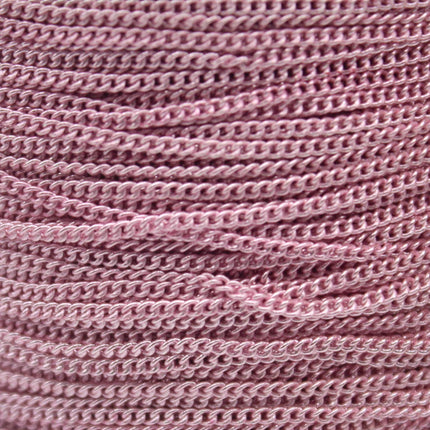 3 Ft Non TARNISH Curb Chain -  Pink Copper Plated Micro Tiny Small Curb Chain - 1.3mm SOLDER - Anti Tarnish Free Resistant Chain - AT1.3S