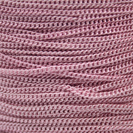 32 Ft Non TARNISH Curb Chain -  Pink Copper Plated Micro Tiny Small Curb Chain - 1.3mm SOLDER - Anti Tarnish Free Resistant Chain - AT1.3S