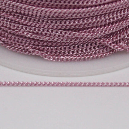 3 Ft Non TARNISH Curb Chain -  Pink Copper Plated Micro Tiny Small Curb Chain - 1.3mm SOLDER - Anti Tarnish Free Resistant Chain - AT1.3S