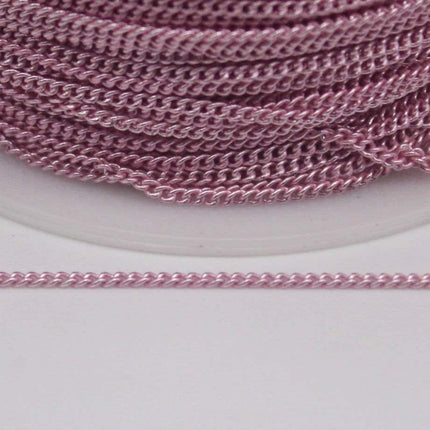 300 Ft Non TARNISH Curb Chain -  Pink Copper Plated Micro Tiny Small Curb Chain - 1.3mm SOLDER - Anti Tarnish Free Resistant Chain - AT1.3S