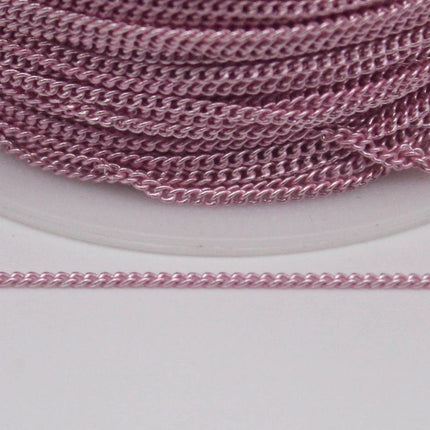 32 Ft Non TARNISH Curb Chain -  Pink Copper Plated Micro Tiny Small Curb Chain - 1.3mm SOLDER - Anti Tarnish Free Resistant Chain - AT1.3S