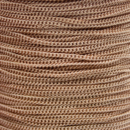 300 Ft Non TARNISH Curb Chain -  Champagne Gold Plated Micro Curb Chain - 1.3mm SOLDER - Anti Tarnish Free Resistant Chain - AT1.3S