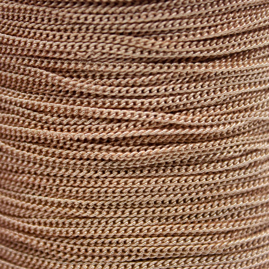 32 Ft Non TARNISH Curb Chain -  Champagne Gold Plated Micro Tiny Curb Chain - 1.3mm SOLDER - Anti Tarnish Free Resistant Chain - AT1.3S