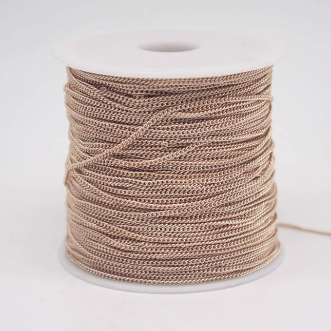 32 Ft Non TARNISH Curb Chain -  Champagne Gold Plated Micro Tiny Curb Chain - 1.3mm SOLDER - Anti Tarnish Free Resistant Chain - AT1.3S