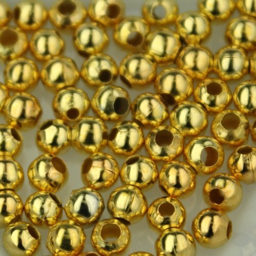 200 pcs of Gold Plated Round Spacer Beads - 4mm