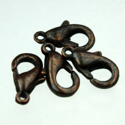 30 Antique Copper Lobster Clasp - 12mm 12x7mm Zinc ALLOY Copper Parrot Clasps Lobster Claw Clasp - LOB12A